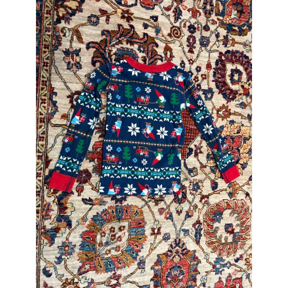 Hanna Andersson Christmas Pajama Top US 5 Organic Cotton Gnomes